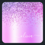 Adesivo Quadrado Lingueta Roxa Monograma Nome Luxury Girly<br><div class="desc">Folha fina Roxa Folha Metálica Brilhante Metálica Esmagada Monograma de Metal Monograma Nome do Grupo de Identificação do Vinheta do Grupo. Isto faz o doce e perfeito aniversário de 16 anos, casamento, chá de panela, aniversário, chá de fraldas ou festa de solteira presente para alguém que ama luxo de luxo...</div>