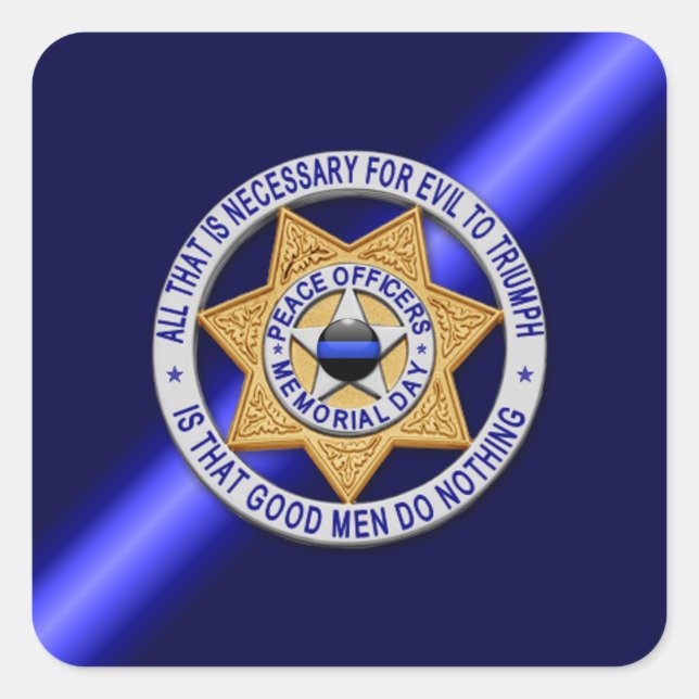 Adesivo Quadrado Linha Azul Fino (Frente)