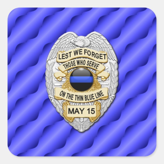 Adesivo Quadrado Linha Azul Fino One-of-a-Kind (Frente)