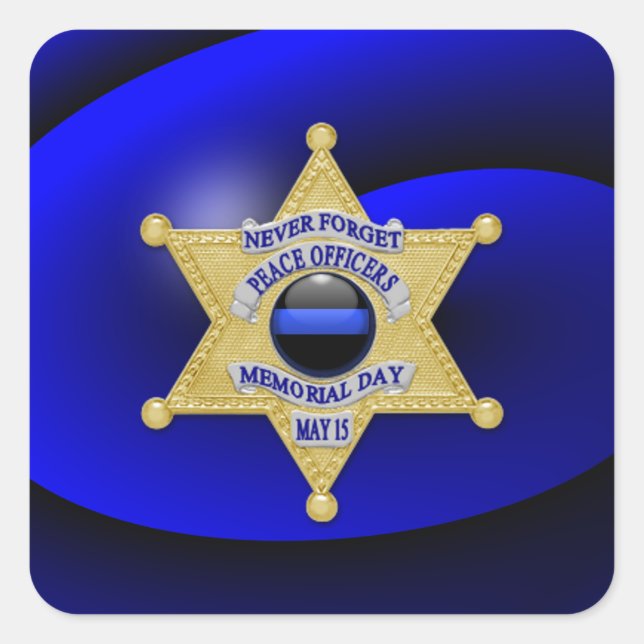 Adesivo Quadrado Linha Azul Fino One-of-a-Kind (Frente)