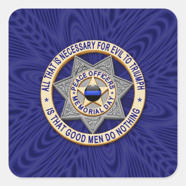 Adesivo Quadrado Linha Azul Fino One-of-a-Kind (Frente)