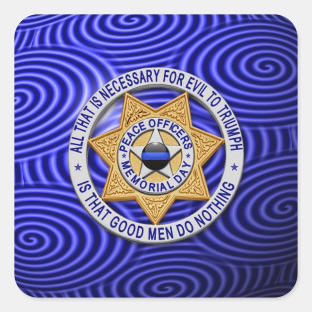 Adesivo Quadrado Linha Azul Fino One-of-a-Kind (Frente)