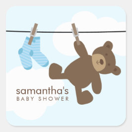 Adesivo Quadrado Linha de Fechamento do Bebê {blue}