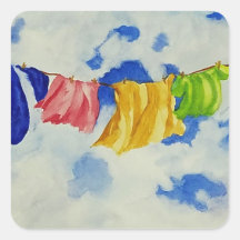 Linha de roupa para lavar no exterior