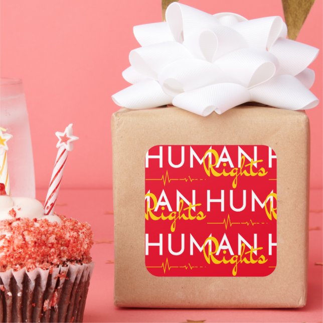 Adesivo Quadrado Linha de vida dos direitos humanos (Festa)