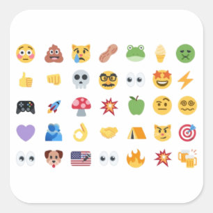 Adesivo Quadrado Linha do tempo de 35 emojis Roaring Kitty GME MOAS