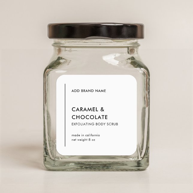 Adesivo Quadrado Linha Vertical Adicione Sua Marca Rótulo Moderno d (Criador carregado)