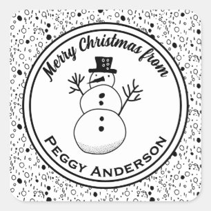 Adesivo Quadrado Linhas de pontos negros e brancos do Xmas minimali