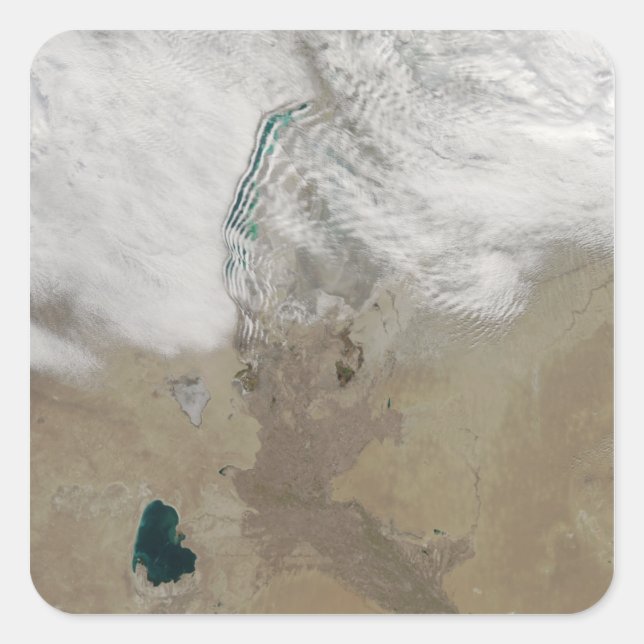 Adesivo Quadrado Linhas distintas de nuvens (Frente)