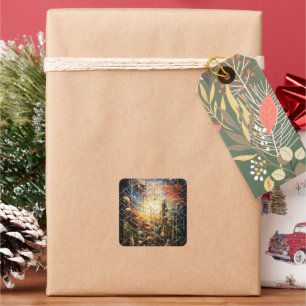 Adesivo Quadrado Linhas do horizonte Abstrato Urban