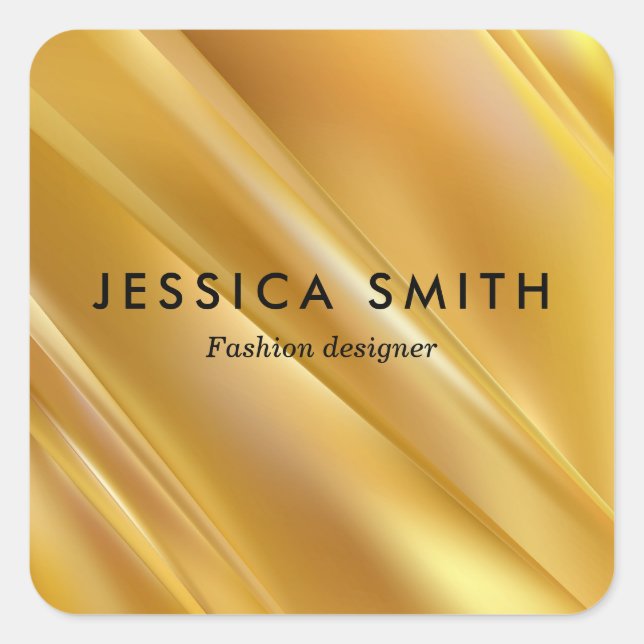 Adesivo Quadrado Linhas Douradas na diagonal (Frente)