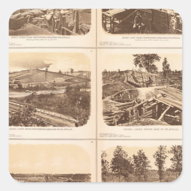 Adesivo Quadrado Linhas Rebel, Atlanta, Ga (Frente)