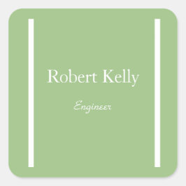 Adesivo Quadrado Linhas verdes e brancas de sábado personalizado