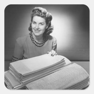 Adesivo Quadrado Linho e toalhas passados