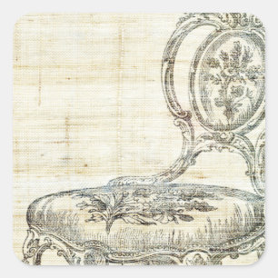 Adesivo Quadrado Linho francês 2 da cadeira do vintage