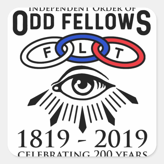Adesivo Quadrado Links Odd Fellows e Stickers 200th (Frente)