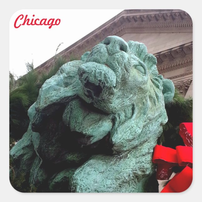 Adesivo Quadrado Lion do Sul no Instituto de Arte de Chicago (Frente)