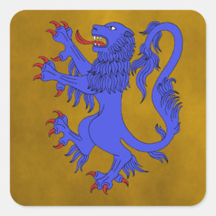 Adesivo Quadrado Lion Rampant Azure