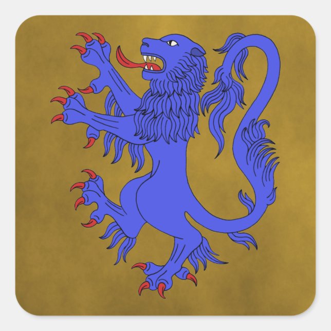 Adesivo Quadrado Lion Rampant Azure (Frente)