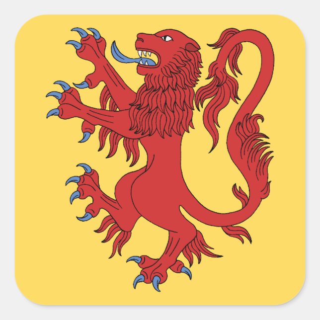 Adesivo Quadrado Lion Rampant Gules (Frente)