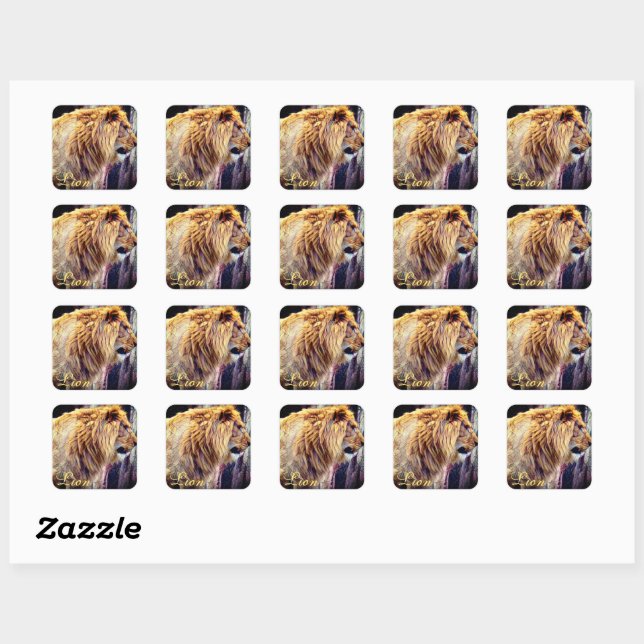 Adesivo Quadrado Lion [Square Seal] (Folha)