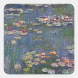 Adesivo Quadrado Lírios de água de Claude Monet
