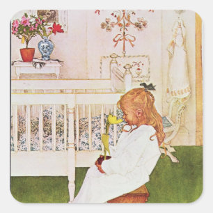 Adesivo Quadrado Lisbeth com uma tulipa amarela