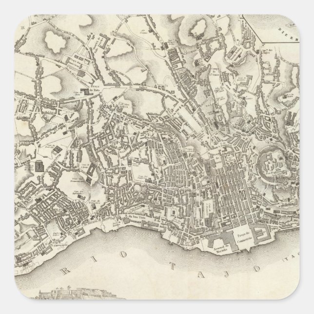 Adesivo Quadrado Lisboa, Portugal (Frente)