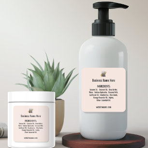Adesivo Quadrado Lista de ingredientes com o site de logotipo em Bl