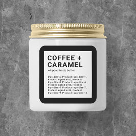 Adesivo Quadrado Lista de Ingredientes Personalizados de Cor Minima