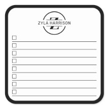 Lista de Tarefas com Monograma Preto e Branco Mode