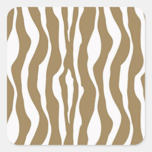 Adesivo Quadrado Listras da zebra - Taupe Tan e branco