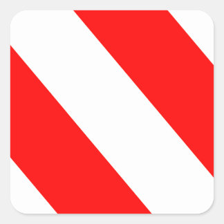 Adesivo Quadrado Listras de Advertência Vermelha Branca