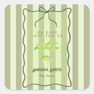 Adesivo Quadrado Listras de Verde Salvia Amor Tanto Matcha Sorteio