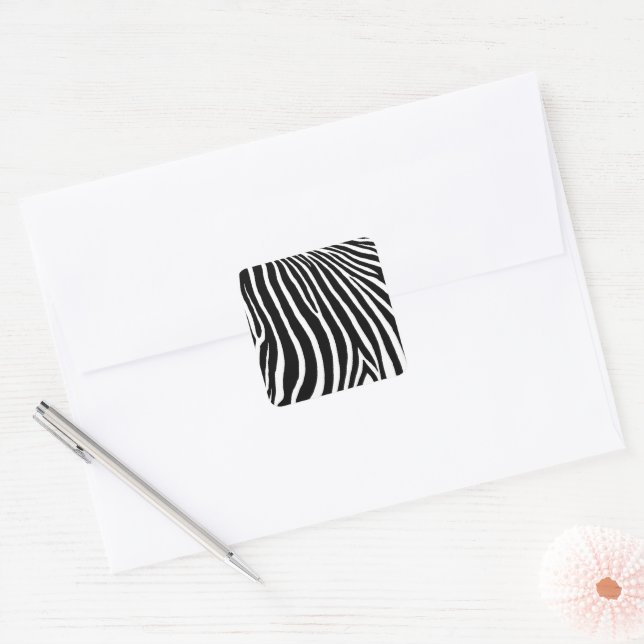 Adesivo Quadrado Listras de Zebra  (Envelope)