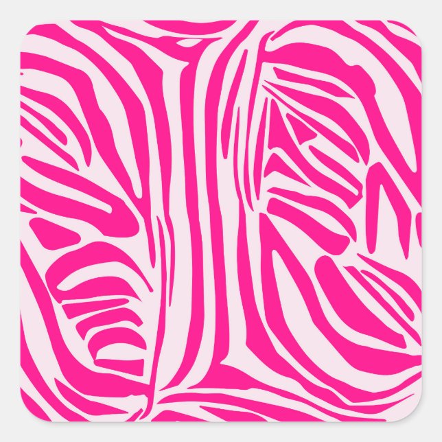 Adesivo Quadrado Listras de zebra rosa (Frente)