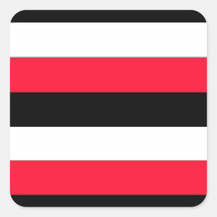 Adesivo Quadrado Listras vermelhas, pretas e brancas