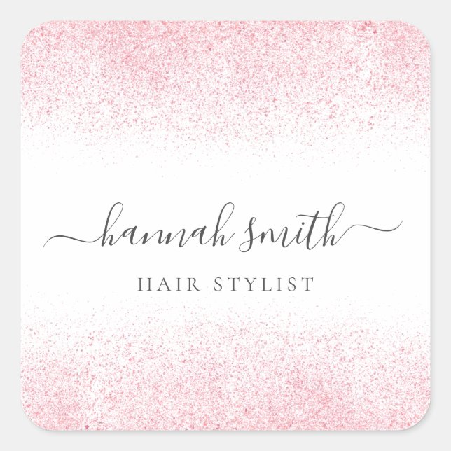 Adesivo Quadrado Lite rosa, Lite, Beleza Salon (Frente)