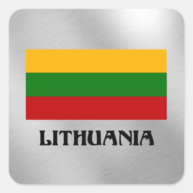 Adesivo Quadrado Lithuanian Flag (Frente)