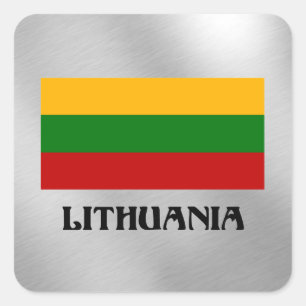 Adesivo Quadrado Lithuanian Flag