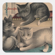 Litógrafo Vintage Adorable Kittens