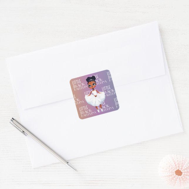Adesivo Quadrado Little Black Ballerina (Envelope)