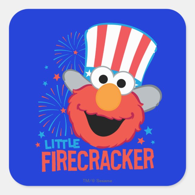 Adesivo Quadrado Little Firecracker Elmo (Frente)