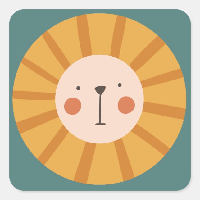 Adesivo Quadrado Little Lion Birthday (Frente)