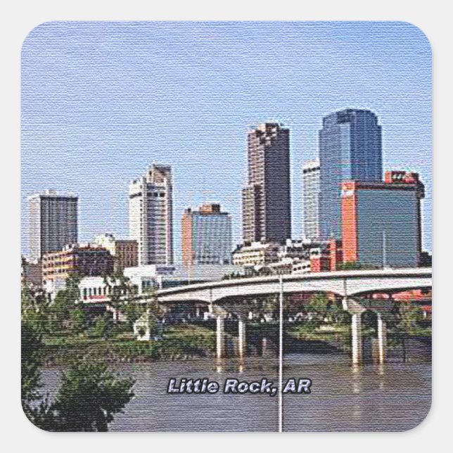 Adesivo Quadrado Little Rock, Arkansas (Frente)