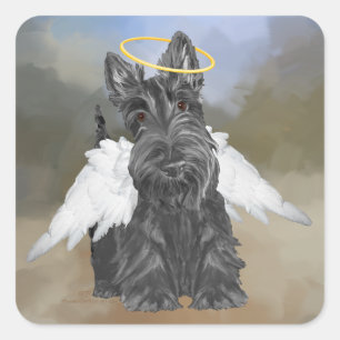 Adesivo Quadrado Little Scottie Angel