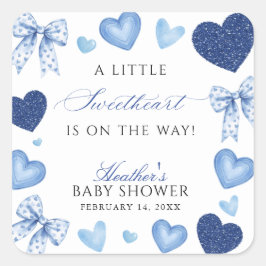 Adesivo Quadrado Little Sweetheart Valentines Day Baby Shower
