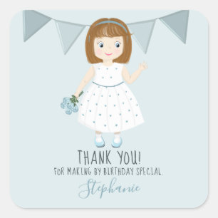 Adesivo Quadrado Little Wildflower Birthday
