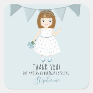 Adesivo Quadrado Little Wildflower Birthday