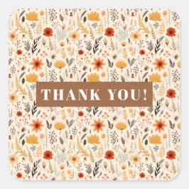 Adesivo Quadrado Little Wildflower Transformando Um Aniversário